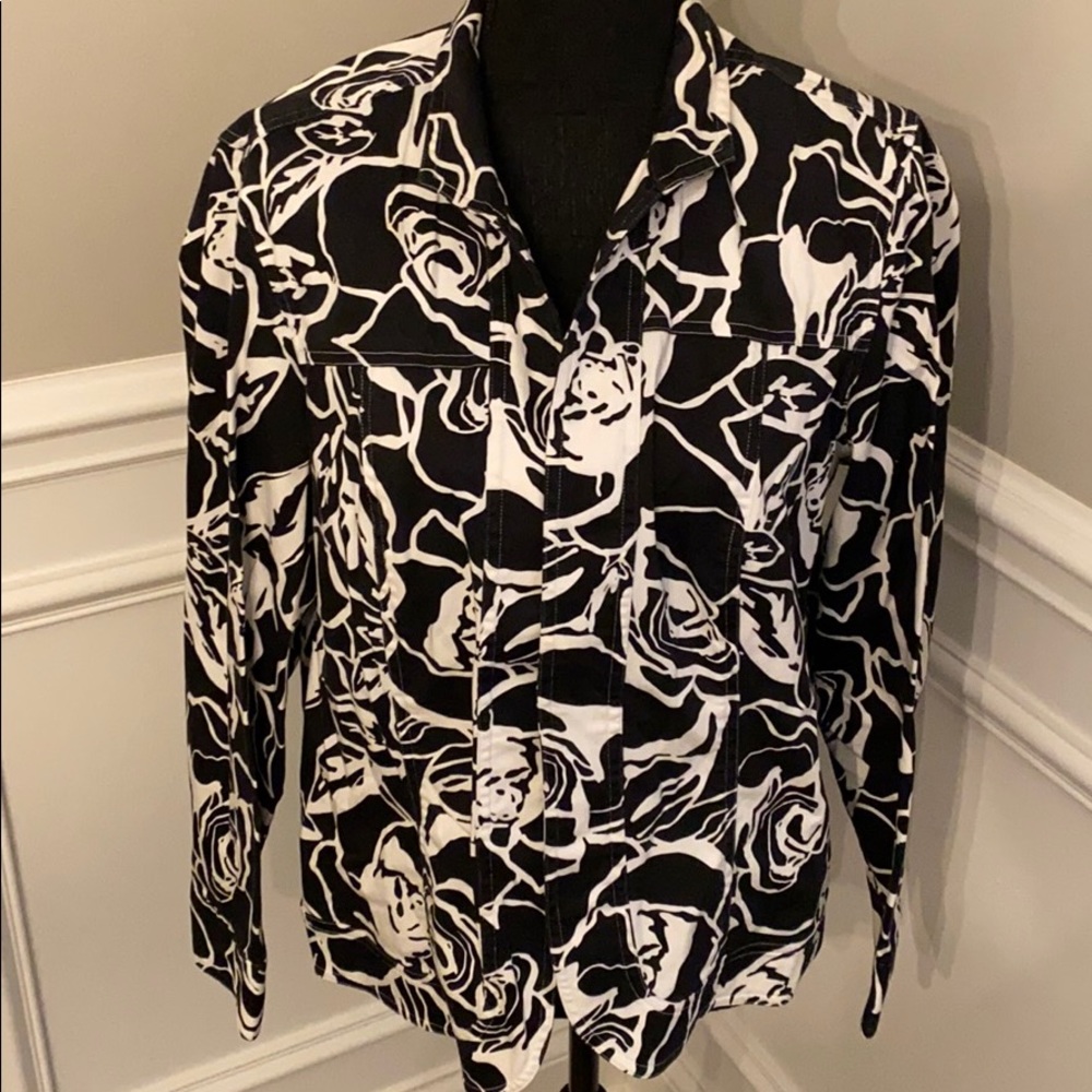 Coldwater Creek Cotton Floral Open Jacket